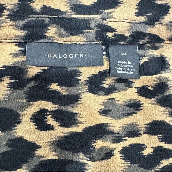 Halogen Leopard Print Blouse Top Women’s Medium - Picture 3 of 4